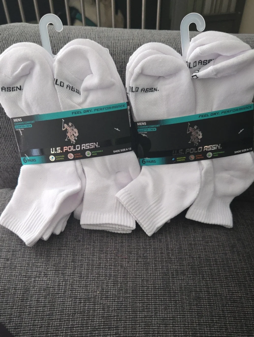 U.S. Polo Assn. Men's White Athletic No-Show Socks - Pack of 12